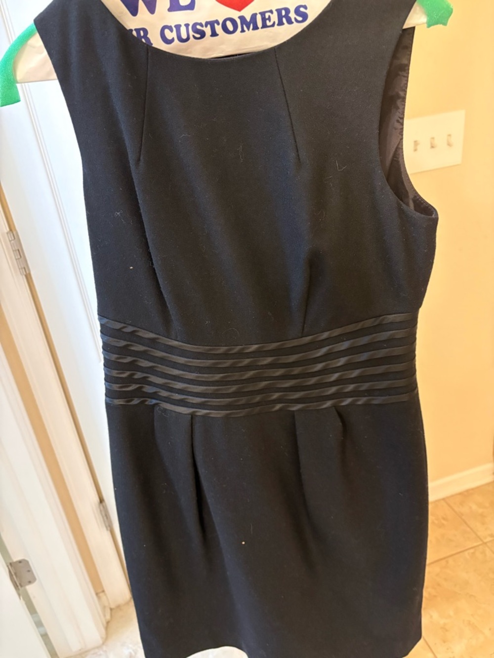 Banana Republic Black Sleeveless Sheath Dress with Band Waist Detail